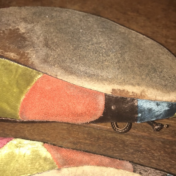 Coach Size 9 1/2 Patchwork Velvet Flats - Picture 5 of 6
